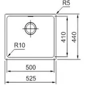 Mepamsa 144.0667.808, Cubeta de encastre, rectangular, blanca, 1 lavabo, rectangular, 500 x 410 mm