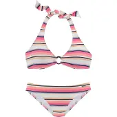 Venice beach Bikini azul / rosa claro / negro / blanco
