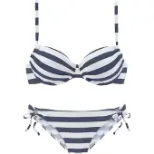 Venice beach Bikini navy / blanco