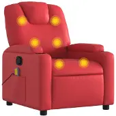 vidaXL Silla de masaje roja de , tapizada en cuero sintético
