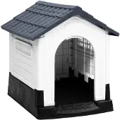 vidaXL Caseta para perros, gris, 57x68x66 cm, polipropileno