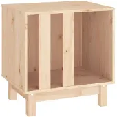 vidaXL Caseta para perros, 50x40x52 cm, madera maciza de pino