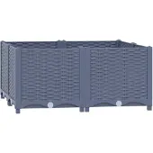 vidaXL : Jardín elevado de 80x80x38 cm, fabricado en polipropileno