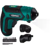 Vonroc Destornillador inalámbrico 4V | Incl. 9 brocas