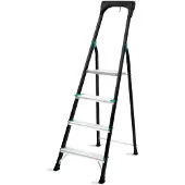 Vonroc Escalera doméstica PRO - 4 peldaños - Antideslizante | Capacidad máx. 150kg