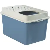 Rotho Berty, arenero para gatos con entrada superior, azul, verde, con enganche, 572 mm, 393 mm