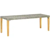 vidaXL Banco de jardín, 80 cm, ratán sintético, gris