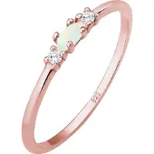 Elli Anillo ópalo / oro rosa / transparente