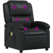 vidaXL Silla de masaje negra de , tapizada en cuero sintético