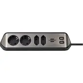 Brennenstuhl Regleta 2xusb 4 Tomas 2 M