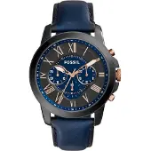 Fossil Reloj analógico 'GRANT, FS4835' navy / oro rosa / grafito