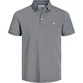 Jack & Jones Camiseta 'JJEPaulos' gris moteado / blanco