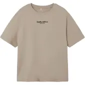 Name it Camiseta 'Brody' beige oscuro / negro