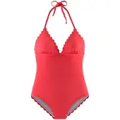 LASCANA Traje de baño 'Scallop' rojo