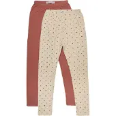 Minymo Leggings marrón / rosa / blanco natural