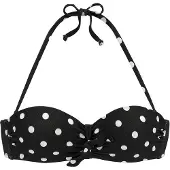 LASCANA Top de bikini negro / blanco