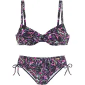 LASCANA Bikini verde oscuro / lila / rosa / negro