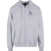 K1x Sudadera con cremallera azul / gris moteado / naranja