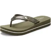 Venice beach Sandalias de dedo oliva / blanco