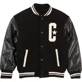 Converse Chaqueta de entretiempo negro / blanco lana