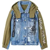 Desigual , Chaqueta parka Mickey Mouse, Algodon, Verde, 9/10