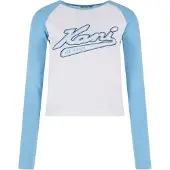 Karl kani Camiseta azul claro / negro / blanco