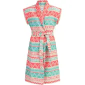 IZIA Chaleco beige / turquesa / oro / rosa