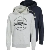 Jack & Jones Sudadera 'JJForest' navy / amarillo / gris moteado