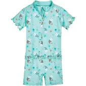 Playshoes Protección UV 'Einhornmeerkatze' marrón / menta / blanco