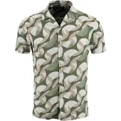 Key Largo Camisa 'MAGMA' beige / verde moteado / blanco