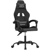 vidaXL Silla de gaming negra de , tapizada en cuero sintético