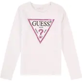 GUESS Camiseta rosa oscuro / negro / offwhite