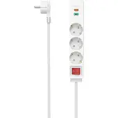 Hama 223185 3-fach Steckdosenleiste mit Schalter 1,4 m weiß mit USB-Buchse
