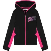 MINOTI Sudadera con cremallera piedra / fucsia / magenta / eosin / negro