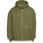 Dropsize Sudadera con cremallera oliva