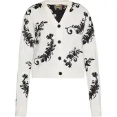 Ebeeza Cárdigan negro / blanco lana