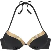 LASCANA Top de bikini dorado / negro