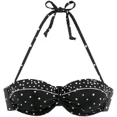 LASCANA Top de bikini negro / blanco