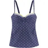 LASCANA Top de tankini azul / amarillo pastel / blanco
