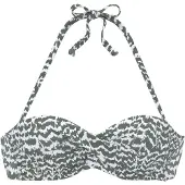 LASCANA Top de bikini oliva / blanco
