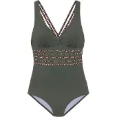 LASCANA Traje de baño beige / marrón / oliva
