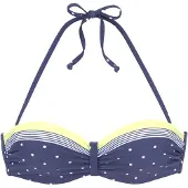 LASCANA Top de bikini azul / amarillo / blanco