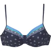 LASCANA Top de bikini marino / azul oscuro / verde claro / blanco