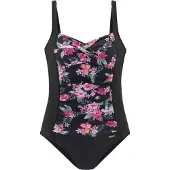 LASCANA Traje de baño verde / rosa / negro