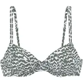 LASCANA Top de bikini oliva / blanco