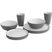 Outwell - Gala Geschirrr-Set 2 Personen - Set de vajilla gris