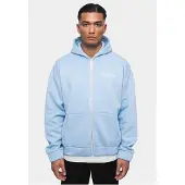 Dropsize Sudadera con cremallera azul claro / blanco