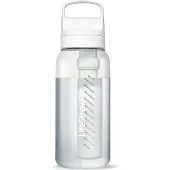 LifeStraw Go Polar White GO-1L-WHT BPA-Free Plastic, botella de agua con filtro de 2 fases, 1L