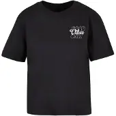 Miss Tee Camiseta 'Good Vibes' negro / blanco