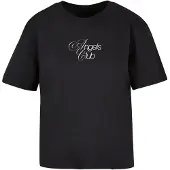 Miss Tee Camiseta 'Angels Club' lila / negro / blanco